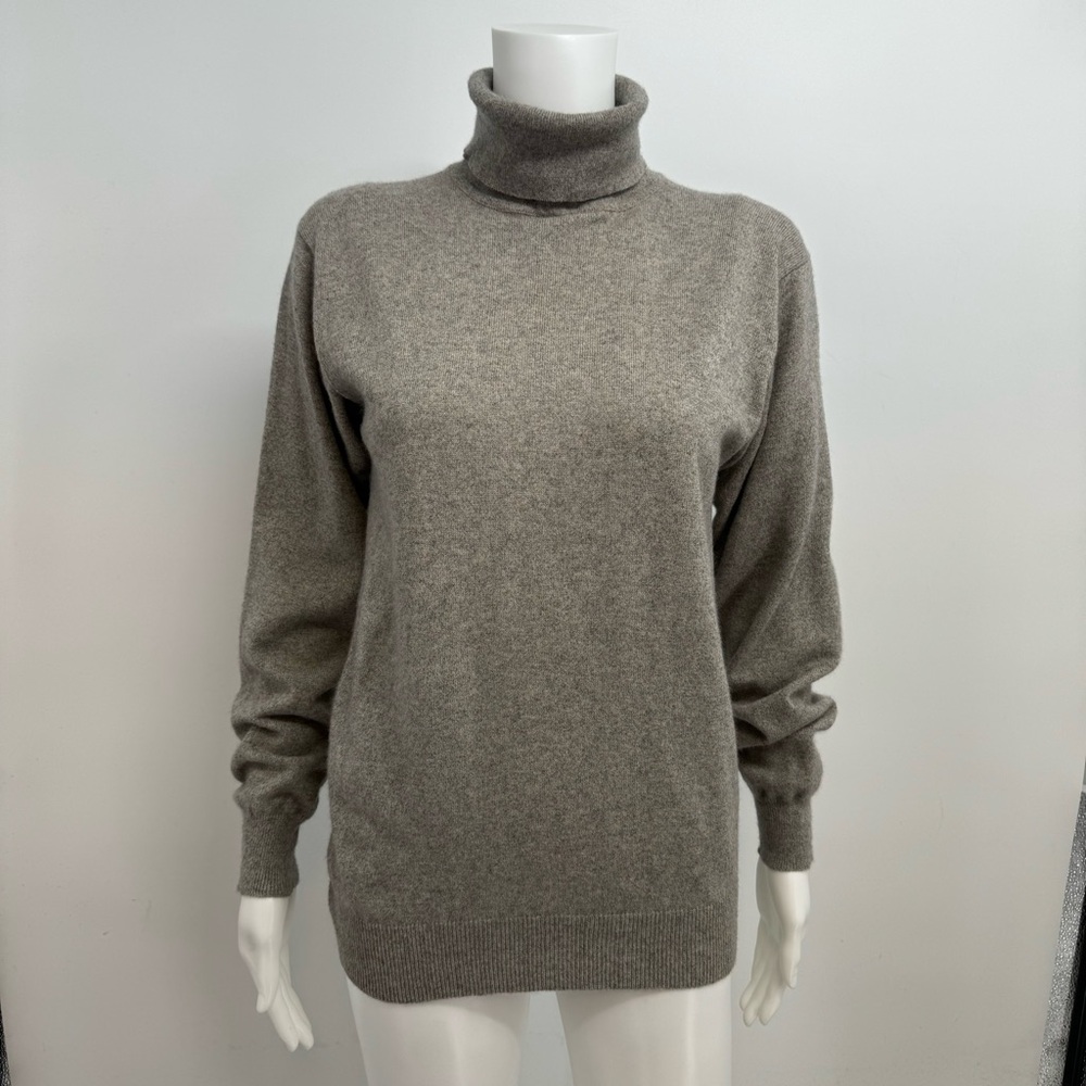 VTG I. Magnin Women’s Sweater Pullover Size S Gray Cashmere Blend Turtle Neck